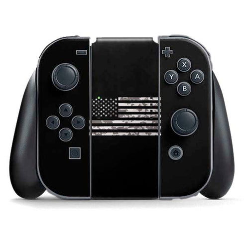 Black and White Camo American Flag Nintendo Skins